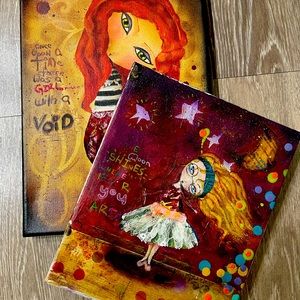 Artisan canvas original artwork. Bohemian, eclectic, magical.